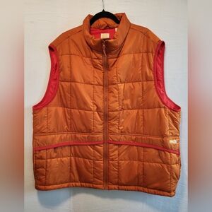 NWT Men's Levi's Gold Tab Orange Puffer Vest with Red Accents Size 2X